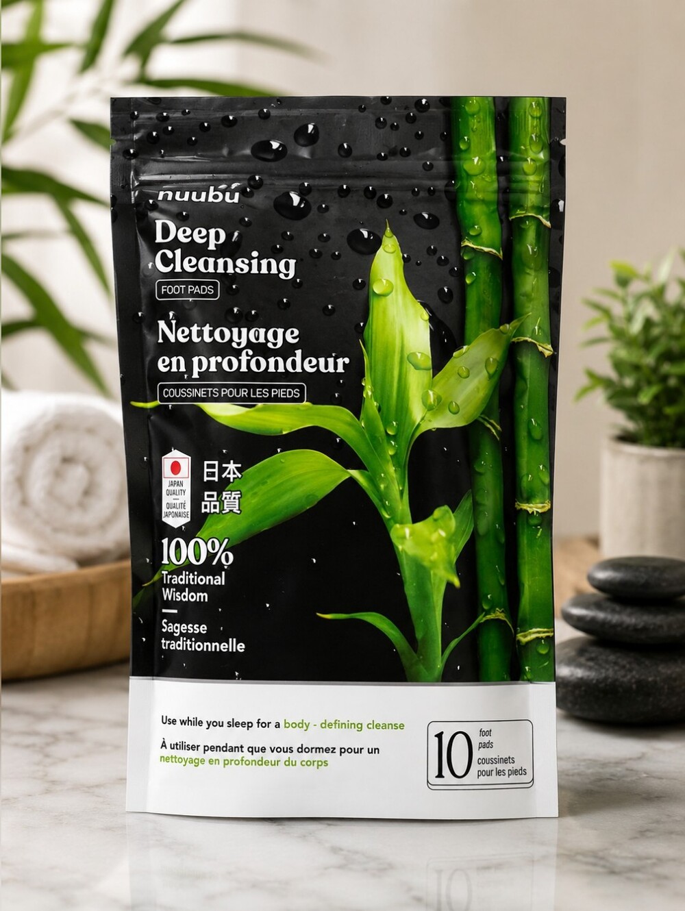 Deep Cleansing Foot Pads 10 Count Bamboo Herbal Detox Patches New Sealed